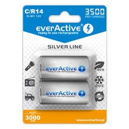 everActive 3000mAh C size (LR14) rechargeable (2 Pack) - NiMH rechargeable batteries