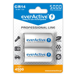 everActive 4500mAh C size (LR14) rechargeable (2 Pack) - NiMH rechargeable batteries