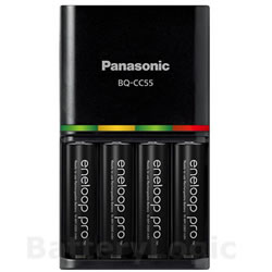 Panasonic BQ-CC55 battery charger with eneloop Pro AA batteries