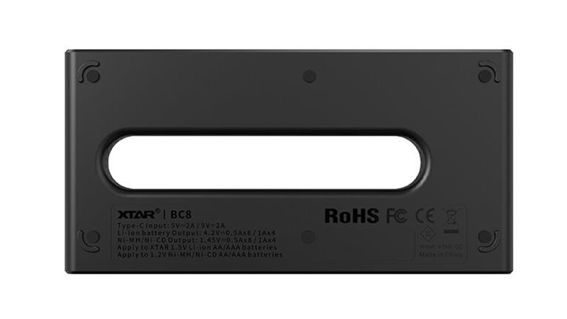 XTAR BC8 battery charger rear