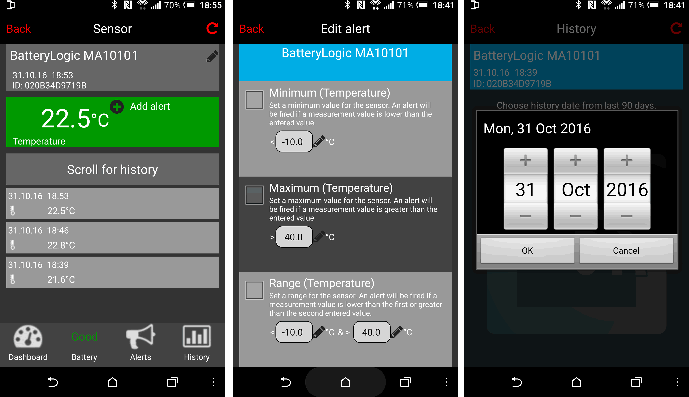Technoline Mobile Alerts MA10101 app screen