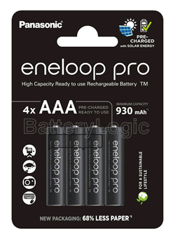 Panasonic eneloop AAA PRO 930mAh (4 pack) Eco Box - NiMH rechargeable batteries