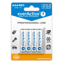 EverActive AAA 1000mAh NiMH (4 pack) - NiMH rechargeable batteries
