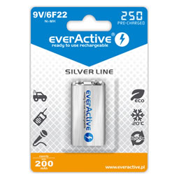 EverActive 200mAh PP3 9V rechargeable - NiMH rechargeable batteries