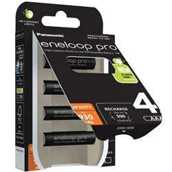 Panasonic eneloop AAA PRO 930mAh (4 pack) Eco Box - NiMH rechargeable batteries